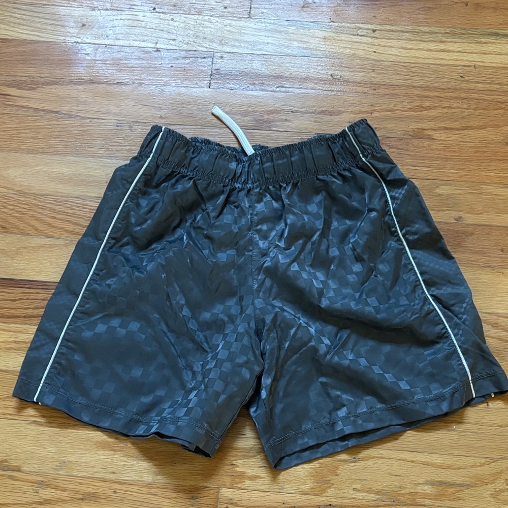 DSG Gray Athletic Swim Shorts with White Drawstring